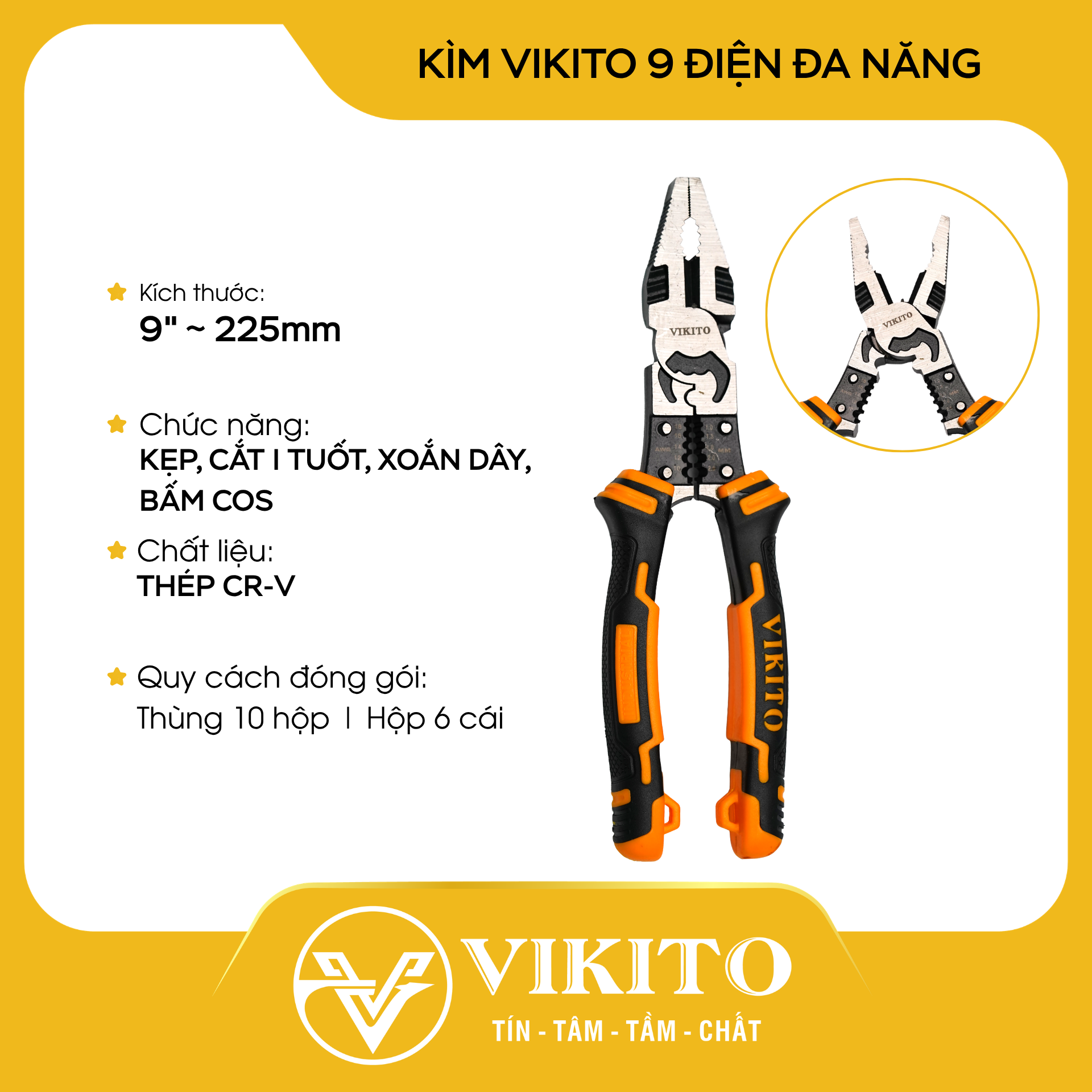 Kìm VIKITO 9 điện đa năng